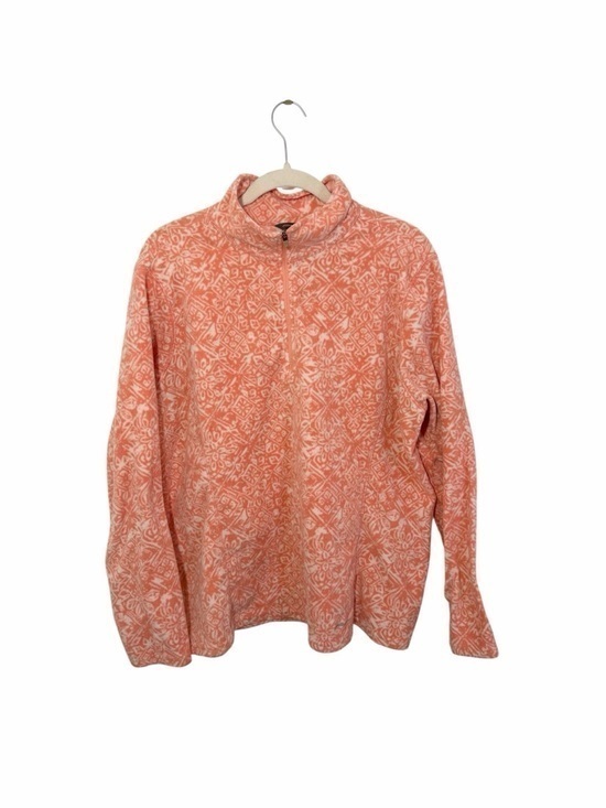 Eddie Bauer Sweaters - Eddie Bauer Coral and White Fleece Pullover